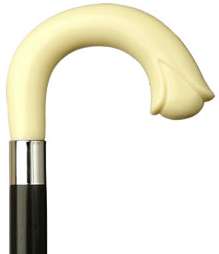 Carved Nose Crook Cane Black Maple Shaft, Ivory Handle  Affordable 