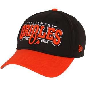 MLB New Era Baltimore Orioles 39Thirty Retro Classic Flex Hat   Black 