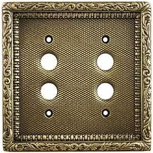   . Victorian Double Gang Push Button Switch Plate In Antique By Hand