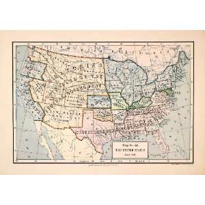   States Slavery Union States Boundaries   Original Lithograph Home