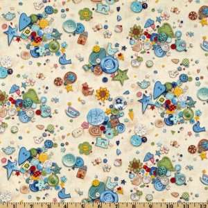  44 Wide Stash Buttons Cream Fabric By The Yard Arts 