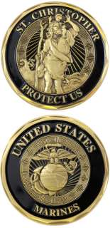 MARINE CORPS ST. CHRISTOPHER PROTECT US CHALLENGE COIN  
