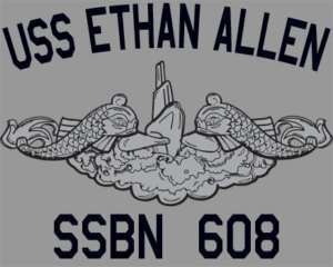 US Navy USS Ethan Allen SSBN 608 Submarine T Shirt  