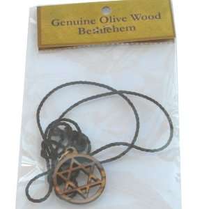  Star of David   olive wood necklace, necklace is 60cm long 