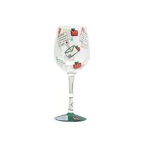  Lolita Holiday Glassware Wine Santas Mail Kitchen 