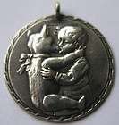 antique german art nouveau silver little boy hugging kissing teddy