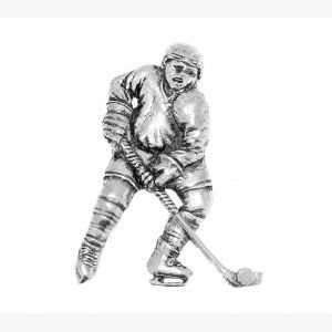  Pewter Pin Badge Sport Ice Hockey Player