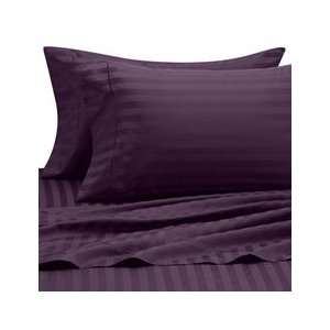  Damask Stripe Collection Full Sheet Set, Potent Purple 
