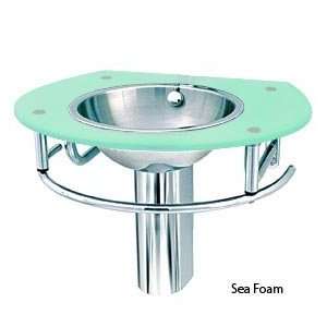   Foam Glass Lavatory Bathroom Vanity Stainless Steel Sink 2240 1P SF
