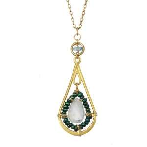  Opalite Drop in Vermeil Enclosure Necklace Jewelry