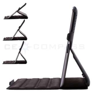 Black Smart Cover Carbon Fiber Case Stand For iPad 2  