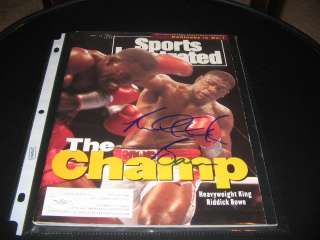 RIDDICK BOWE JSA/COA SIGNED SPORTS ILLUSTRATED  