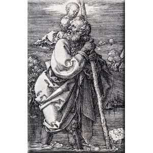 St. Christopher Facing To The Left 19x30 Streched Canvas Art by Durer 