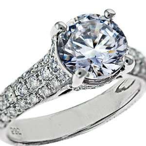   twinkling diamond engagement ring, micro pave style, 14kt white gold