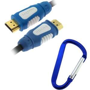  (Blue/White)Cable M/M with Carabiner Key Chain for HDTV, Plasma 