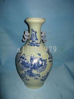 China vintage spiritoso blue and white porcelain figure vase  