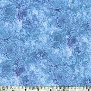  45 Wide Rainy Days Rainwater Rings Blue Fabric By The 