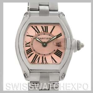 Cartier Roadster Ladies Pink Dial Watch W62017V3  
