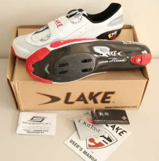Lake CX401 Speedplay shoes 47 13 white carbon heat moldable BOA ready 