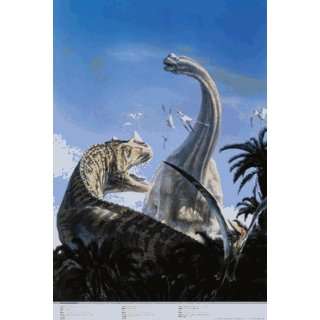   Brachiosaurus And Ceratosaurus Poster   Pack Of 3