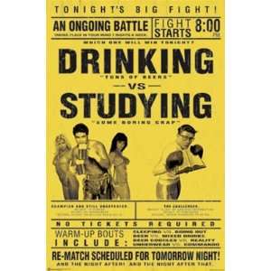  Drinking vs Studying College Humour Alcohol Poster 23 x 34 