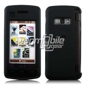 VMG Black Hard 2 Pc Rubberized Texture Plastic Snap On Case for Lg 