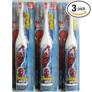  Marvel Heroes Spiderman Crest Spinbrush   Battery Operated   3 