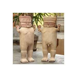  NOVICA Ceramic sculptures, Cuchimilco Couple (pair 