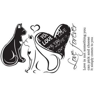 LOVE Forever CATS Adhesive Removable Wall Decor Accents GRAPHIC 