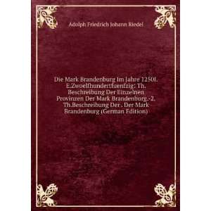   (German Edition) Adolph Friedrich Johann Riedel  Books