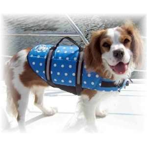 Paws Aboard™ Dog Life Jacket   Blue Polka Dot (XXS L 