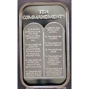  1oz .999 Fine SILVER Bar 10 Commandments 