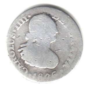   Spanish Colony) Half Real Coin KM#72   90.3% Silver 