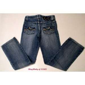   Cut Jeans 8 Regular Girls Pants 1% spandex appliqued stars sparkle