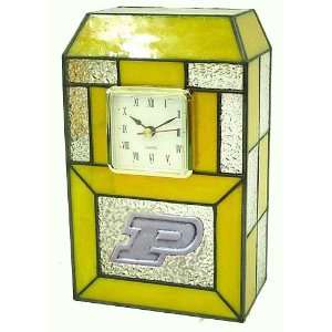   Purdue Boilermakers Leaded Stained Glass Desk Clock