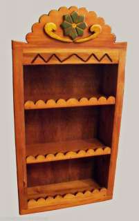   Made Handcarved Rustic Mexican Southwest Aged Cedar Wood Wall 3 Shelf