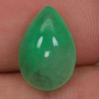   35ct 13.8x9.5mm Pear Cabochon Spring Green EMERALD, COSQUEZ  