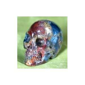  Chatoyant Gemstone 1.8 Pietersite Skull, Realistic 