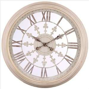   Classics 4858 Wyatt Round Clock in Distressed Cream 