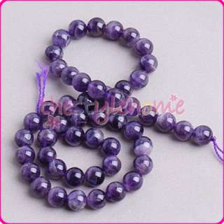 Strands Amethyst Round Loose Gemstone Beads 15 x 8mm  