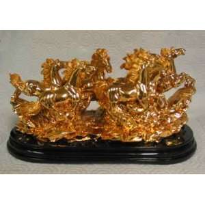  8 Horse Gold Figurine 