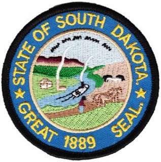  South Dakota   3 Round State Seal Patch Clothing