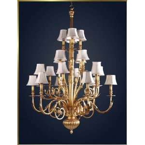 Neoclassical Chandelier, MG 3450, 20 lights, Rustic Gold, 46 wide X 
