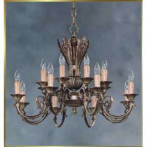 Neoclassical Chandelier, CB 4100, 16 lights, Antique Brass, 33 wide X 