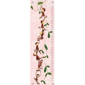  Monkeying Around, Pink   Growth Chart Baby