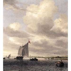   , painting name Seascape, by Ruysdael Salomon van