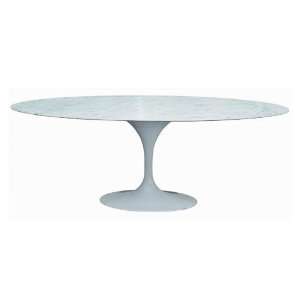  79 Oval Saarinen Dining Table in White   RT 335V WHITE 