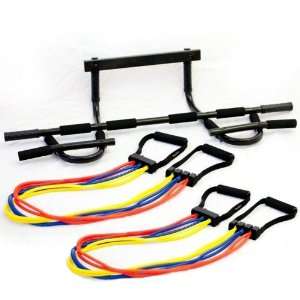 Lion Roar Fitness   All In One Doorway Chin Up Pull Up Bar with 2 