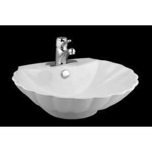   White Vitreous China Over Counter Vessel Sink