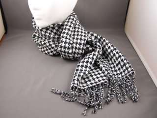 Black White houndstooth softer than cashmere scarf  